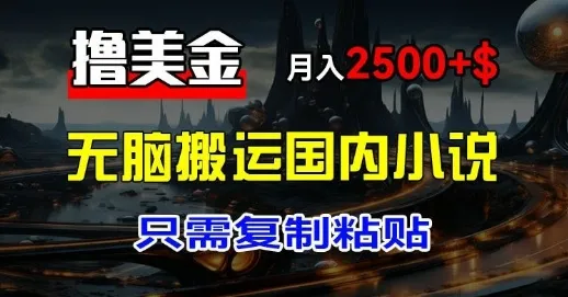 最新撸美金项目：搬运国内小说爽文，只需复制粘贴，月入2k+美金-续财库