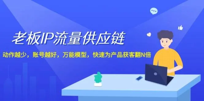 老板 IP流量 供应链，动作越少，账号越好，万能模型，快速为产品获客翻N倍-续财库