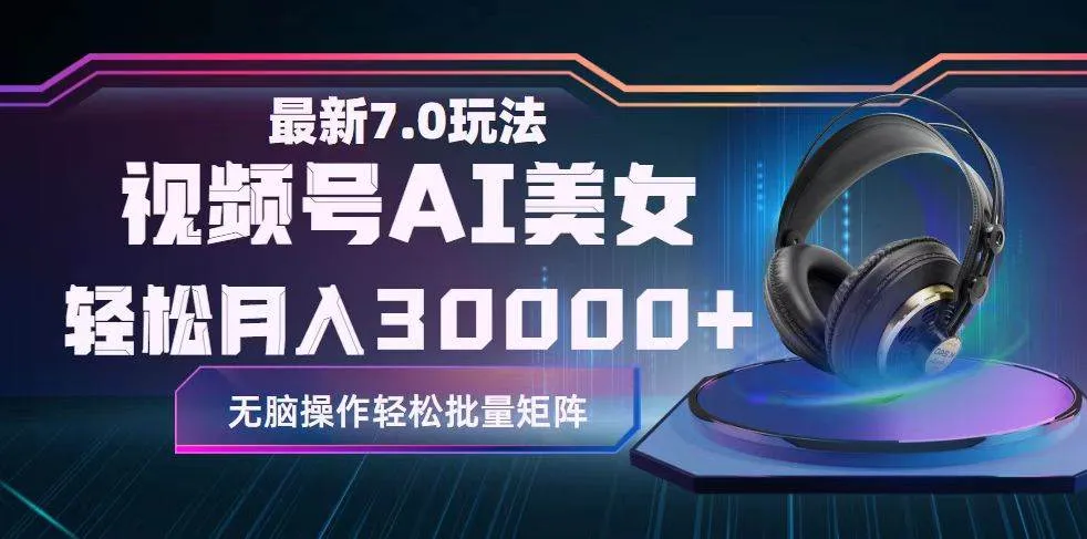 视频号7.0最新玩法AI美女跳舞，轻松月入30000+-续财库
