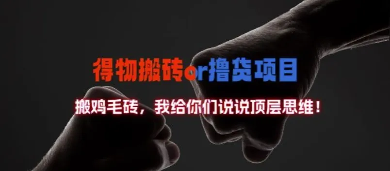 得物搬砖撸货项目?掰下数据,我给你们说说顶层思维【揭秘】-续财库