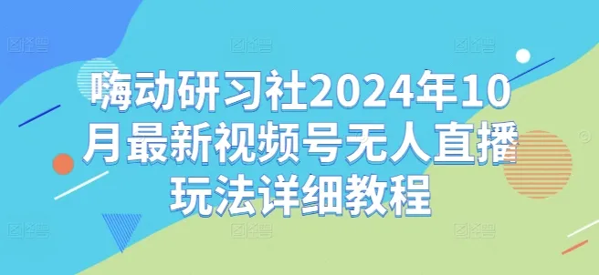 嗨动研习社2024年10月最新视频号无人直播玩法详细教程-续财库