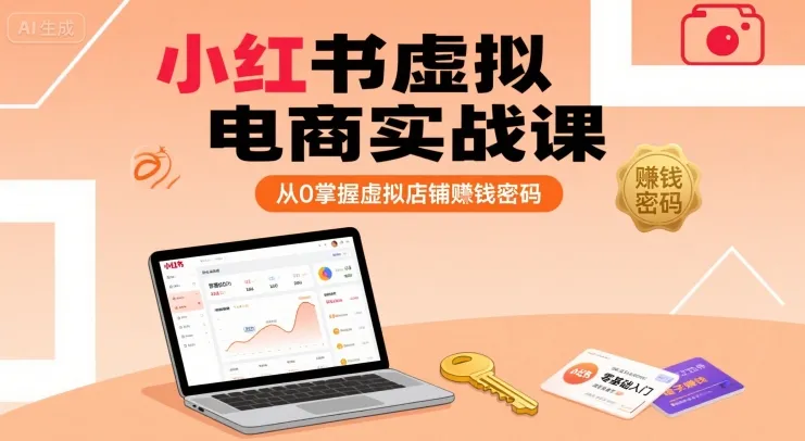 小红书虚拟电商实战课,从0掌握虚拟店铺賺钱密码-续财库