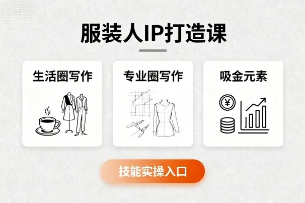 服装人IP打造课，文案创富+生活圈写作+专业圈写作+服装人专属+吸金元素+技能实操-续财库