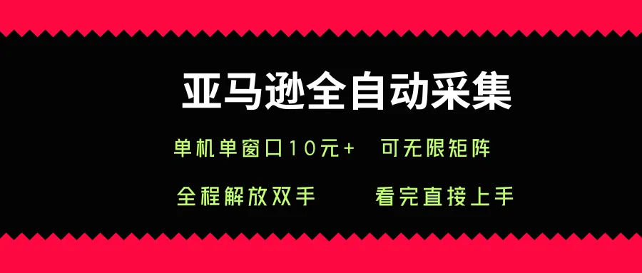 亚马逊全自动采集,单机单窗口一天10+,可无限矩阵去做【揭秘】-续财库