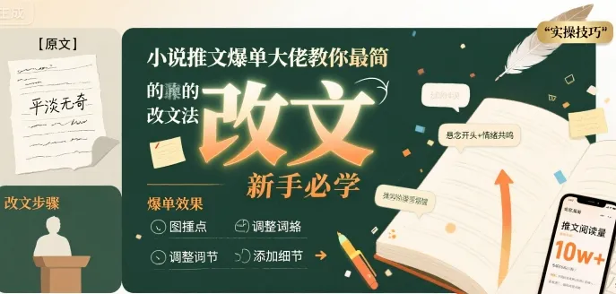 小说推文爆单大佬教你最简单的改文方法实操课,新手必学-续财库
