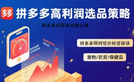 拼多多选品暴利技术实战课,拼多多高利润选品策略,拼多多限时低价标签秘诀-续财库