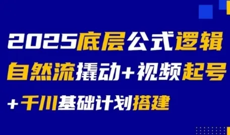 2025底层公式逻辑自然流撬动+视频起号+千川基础计划搭建-续财库