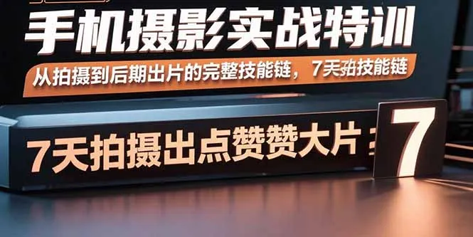 手机摄影实战特训，从拍摄到后期出片的完整技能链，7天拍出点赞大片-续财库
