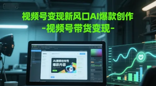 视频号变现新风口AI爆款创作-视频号带货变现-续财库