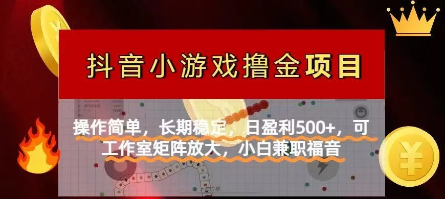 【抖音小游戏发行人计划项目】操作简单，长期稳定，日盈利500+，可工作...-续财库