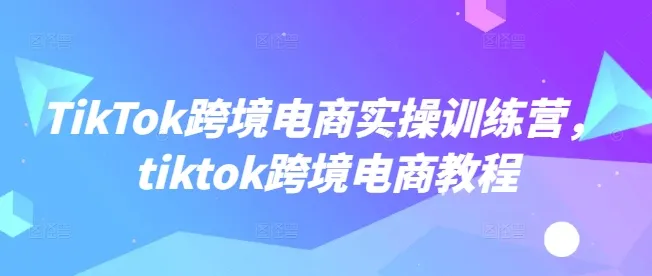 TikTok跨境电商实操训练营，tiktok跨境电商教程-续财库