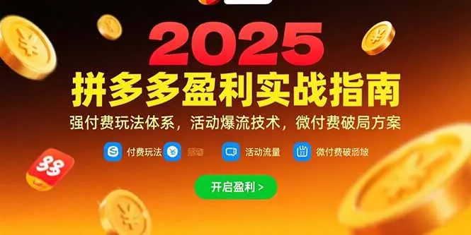拼多多盈利实战指南，强付费玩法，活动爆流技术，微付费破局方案(更新7月-续财库