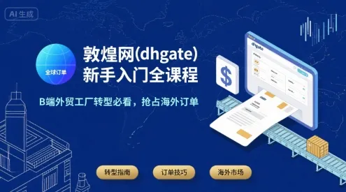 敦煌网(dhgate)新手入门全课程，B端外贸工厂转型必看，抢占海外订单-续财库