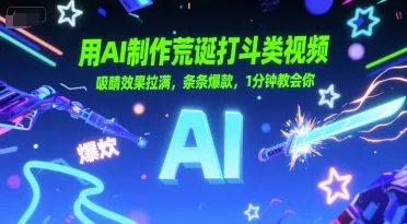 用AI制作荒诞打斗类视频,吸睛效果拉满,条条爆款,1分钟教会你-续财库