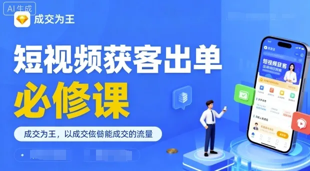 短视频获客出单必修课，成交为王，以成交为导向，直接做能成交的流量-续财库