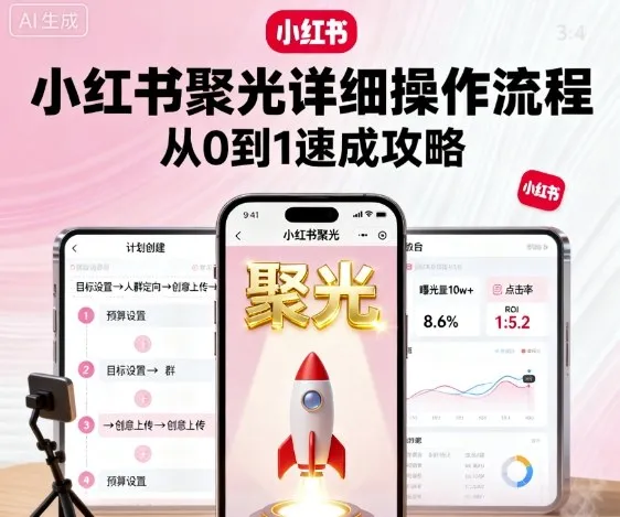 小红书聚光详细操作流程,小红书聚光从0到1速成攻略-续财库