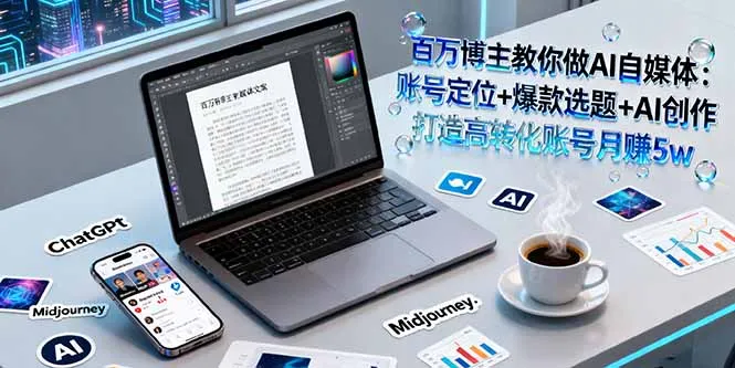 百万博主教你做AI自媒体：账号定位+爆款选题+AI创作 打造高转化账号月赚5w-续财库