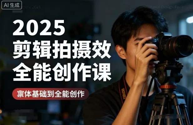 2025剪辑拍摄特效全能创作课，零基础到全能创作-续财库