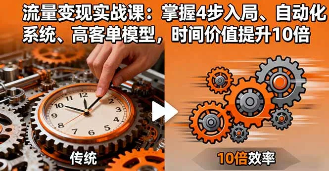 流量变现实战课:掌握4步入局、自动化系统、高客单模型,时间价值提升10倍-续财库
