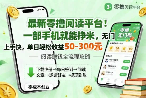 最新零撸阅读平台!一部手机就能挣米,无门槛上手快,单日轻松收益50-3张【揭秘】-续财库