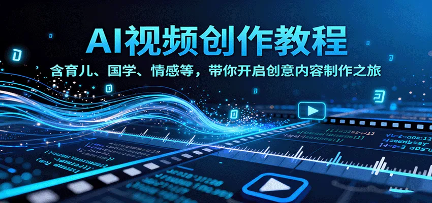 AI视频创富课,含育儿、国学、情感等,带你开启创意内容制作之旅-续财库