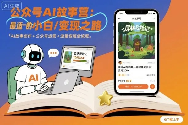 公众号ai故事营，最适合小白的自媒体变现之路-续财库