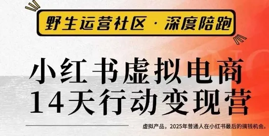 小红书虚拟电商14天变现训练营3.0,虚拟产品,2025年普通人在小红书最后的搞钱机会-续财库