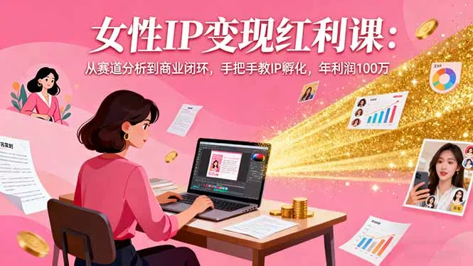 女性IP变现红利课：从赛道分析到商业闭环，手把手教IP孵化，年利润100万-续财库
