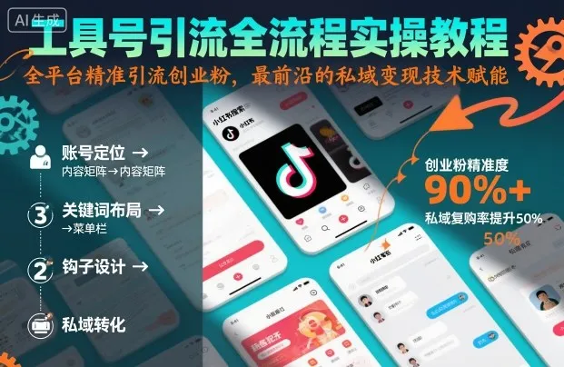 工具号引流全流程保姆级实操教程,全平台精准引流创业粉,最前沿的私域变现技术赋能-续财库