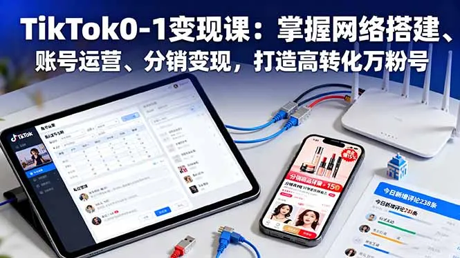 TikTok0-1变现课:掌握网络搭建、账号运营、分销变现,打造高转化万粉号-续财库
