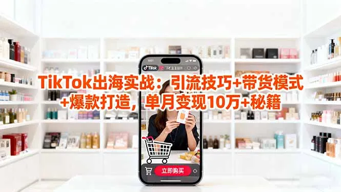 「TikTok出海实战」引流技巧+带货模式+爆款打造，单月变现10万+秘籍-续财库