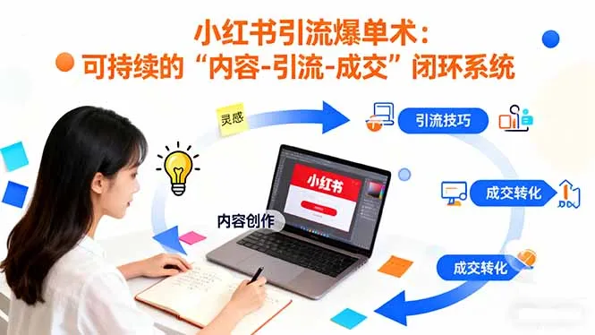 小红书引流爆单术：构建一套低成本 可持续的“内容-引流-成交”闭环系统-续财库