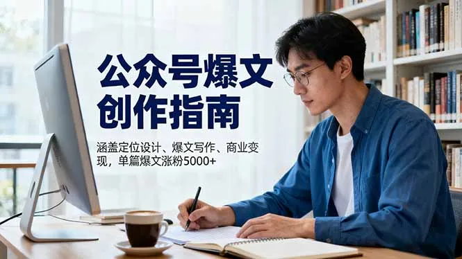 公众号爆文创作指南，涵盖定位设计+爆文写作+商业变现，单篇爆文涨粉5000+-续财库