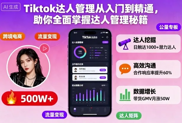Tiktok达人管理从入门到精通，助你全面掌握达人管理秘籍-续财库