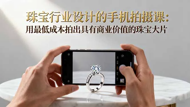 珠宝行业设计的手机拍摄课：用最低成本拍出具有商业价值的珠宝大片！-续财库