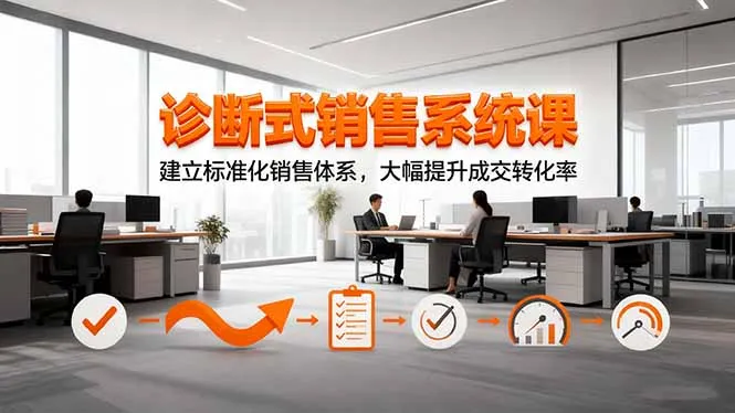 诊断式销售系统课,建立标准化销售体系,大幅提升成交转化率-续财库