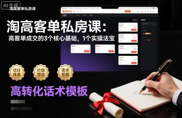 淘高客单私房课：高客单成交的3个核心基础，1个实操法宝-续财库