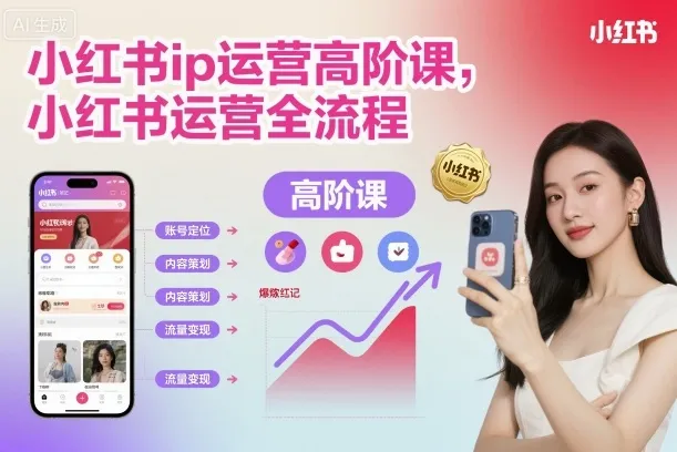 小红书ip运营高阶课，小红书运营全流程-续财库