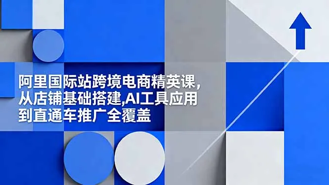 阿里国际站跨境电商精英课，从店铺基础搭建,AI工具应用到直通车推广全覆盖-续财库