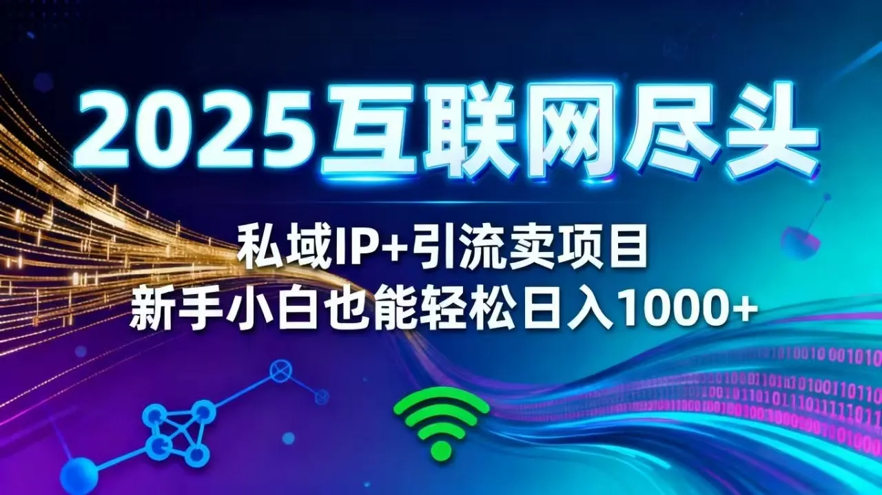 2025网创尽头王炸项目！私域 IP + 精准引流，新手小白在家躺赚日入 1000+-续财库
