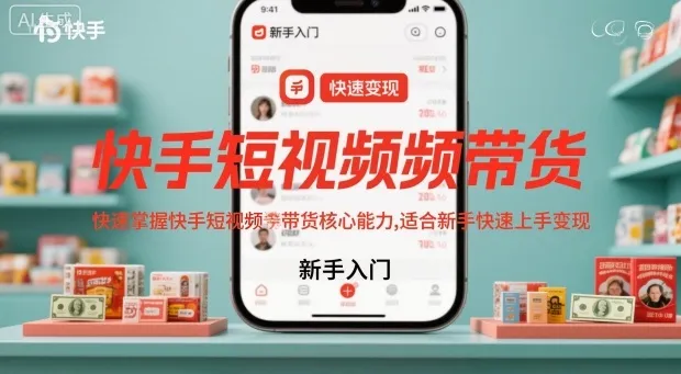快手短视频带货,快速掌握快手短视频带货核心能力,适合新手快速上手变现-续财库