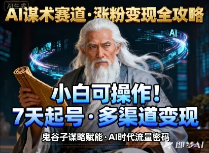 AI谋术赛道，涨粉快速，变现方式多样，小白可操作-续财库
