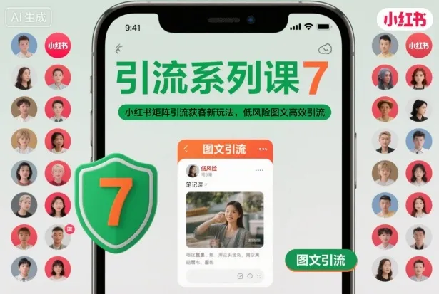 引流系列课7,小红书矩阵引流获客新玩法,低风险图文高效引流-续财库