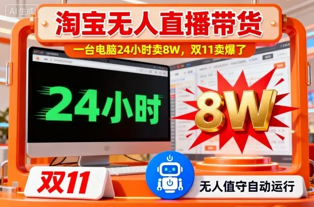 淘宝无人直播带货，一台电脑214小时卖8W，双11卖爆了【揭秘】-续财库