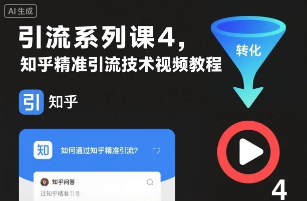 引流系列课4,知乎精准引流技术视频教程-续财库
