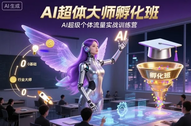 AI超体大师孵化班,AI超级个体流量实战训练营-续财库