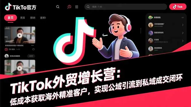 TikTok外贸增长营：低成本获取海外精准客户，实现公域引流到私域成交闭环-续财库