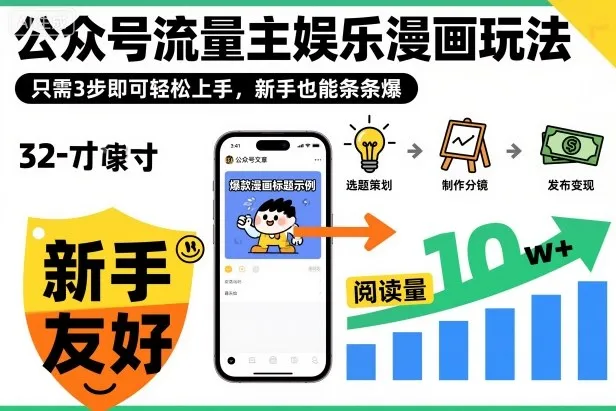 ‍‬⁢‍⁡‍‍⁡​⁣⁤‍‬⁡⁣⁢​⁣‍⁣‌‌⁢​⁡⁡‌​⁢⁣⁢​⁢‌​⁣‬​⁣‬‬⁣⁢​⁢⁣公众号流量主娱乐漫画玩法，只需3步即可轻松上手，新手也能条条爆-续财库