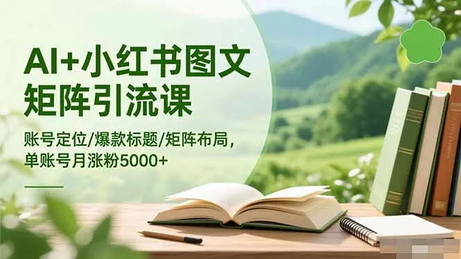 AI+小红书图文矩阵引流课：账号定位/爆款标题/矩阵布局/单账号月涨粉5000+-续财库