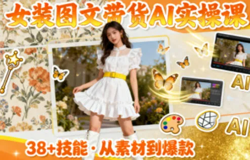 女装图文带货的AI实操课，覆盖38个实用技能，快速提升素材制作效率-续财库